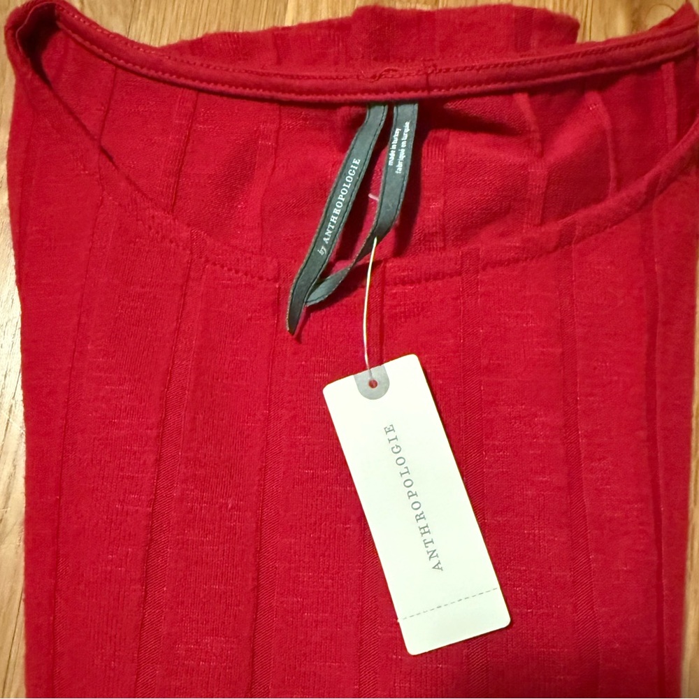 Anthropologie Red Knit Top NWT